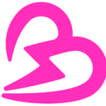 Pink stylized heart-shaped logo representing a branding agency or platform for virtual influencers